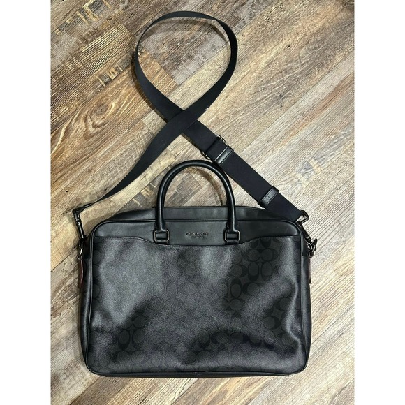 Coach Other - Coach Beckett Slim Brief In Signature Canvas Laptop Briefcase